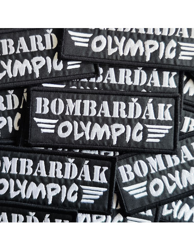 Nášivka OLYMPIC BOMBARĎÁK / nažehlovací, černá