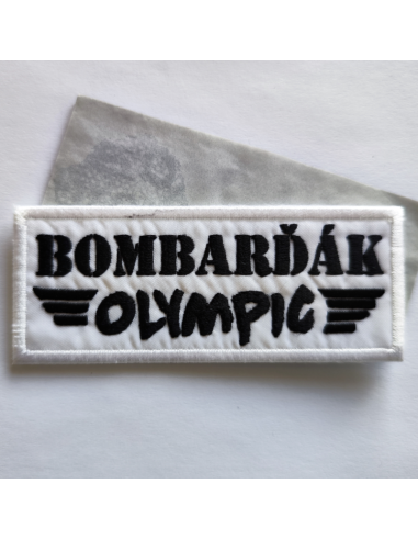 Nášivka OLYMPIC BOMBARĎÁK / nažehlovací, bílá