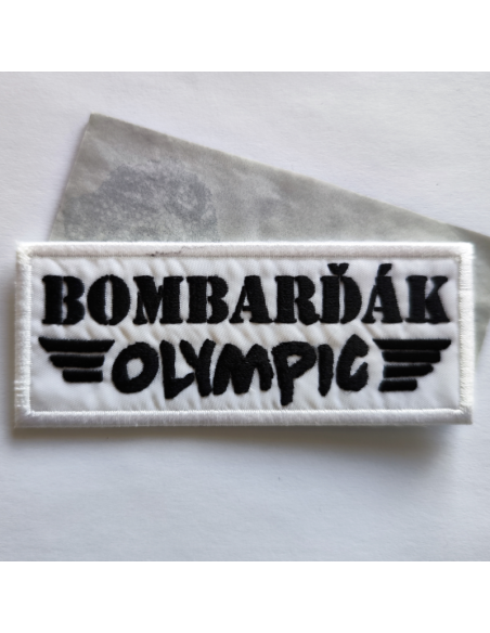 Nášivka OLYMPIC BOMBARĎÁK / nažehlovací, bílá