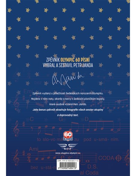 Zpěvník OLYMPIC 60 PÍSNÍ s podpisem Petra Jandy